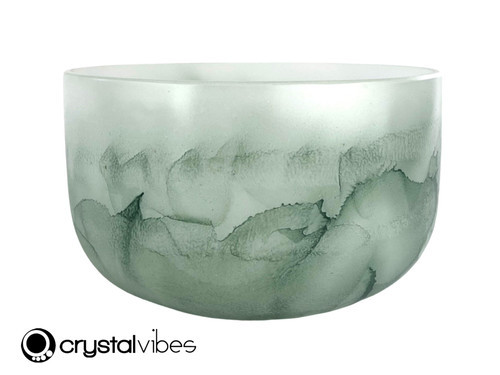 9" Perfect Pitch A Note Moss Agate Fusion Empyrean Crystal Singing Bowl UP +0 cents  11002632