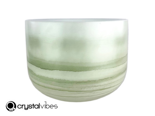 14" Perfect Pitch A Note Peridot Fusion Empyrean Crystal Singing Bowl UP +5 cents  11002268