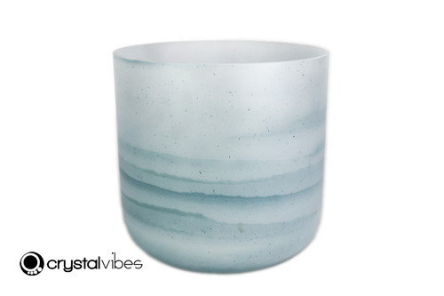 8" B Note Larimar Gemstone Fusion Opaque Crystal Singing Bowl UP +45 cents  11001737