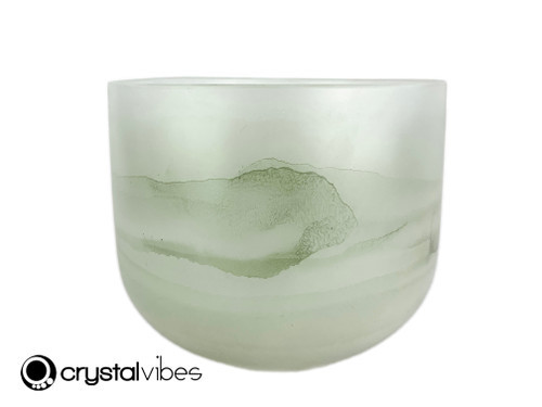 8" Perfect Pitch A Note Peridot Fusion Empyrean Crystal Singing Bowl UP +0 cents  11002260