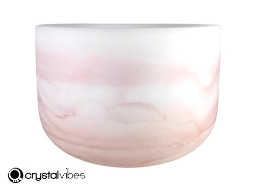 14" 432Hz Perfect Pitch A# Note Rose Quartz Fusion Empyrean Crystal Singing Bowl UP -30 cents  11002829