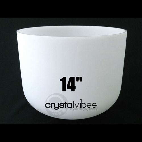 14" C note 440hz Frosted Crystal Singing Bowl Crystal Vibes -20 cents