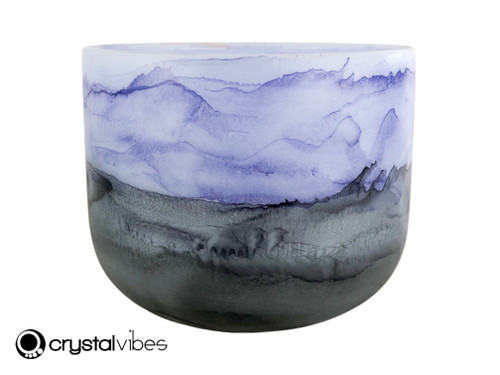 9" G# Note 440Hz Perfect Pitch Amethyst /Black Tourmaline Fusion Empyrean Crystal Singing Bowl Crystal Vibes  UP -5 cents  11002601