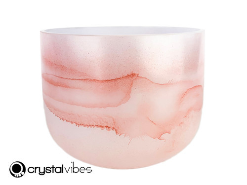 8" D# Note 440Hz Amethyst/Carnelian Fusion Empyrean Crystal Singing Bowl Crystal Vibes SR10 -15 cents  11002366