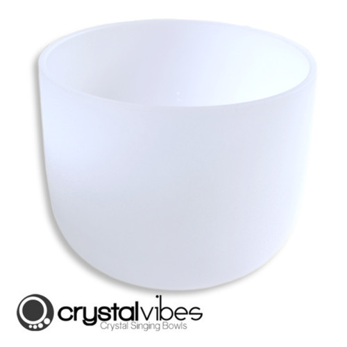 11" E Note 440Hz Frosted Crystal Singing Bowl Crystal Vibes +20 cents