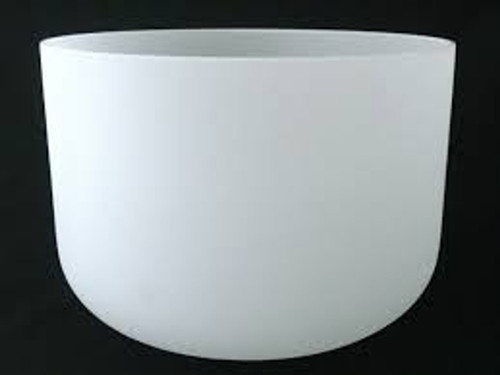 20" F Note 440Hz Perfect Pitch Frosted Crystal Singing Bowl  -5 cents