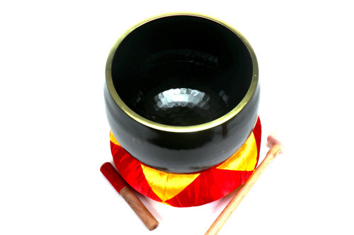 Black A# Note Japanese Style Rin Gong Singing Bowl 11" +35 cents  66000136