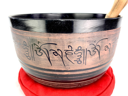 9.75" D#/G Note Aluminum Cast Himalayan Singing Bowl #d18360221