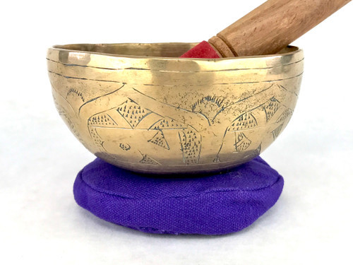 4.75" A/D# Note Engraved Himalayan Bowl #a4120721