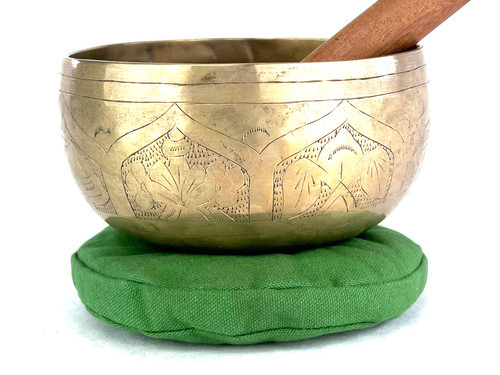 6.25" C/F# Note Engraved Himalayan Singing Bowl #c7900322