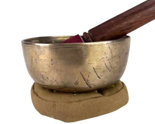 4.5" G#/C# Note Antique Himalayan Singing Bowl #g3150623