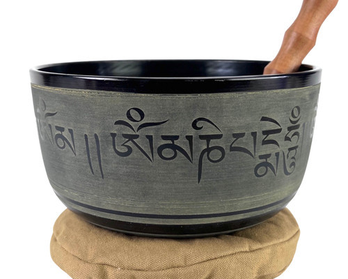 8.75" A/C Note Aluminum Cast Himalayan Singing Bowl #a14600623