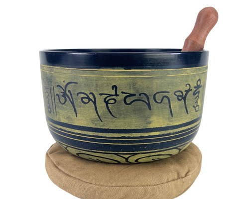 8.5" G/A# Note Cast Aluminum Himalayan Singing Bowl #g14400623