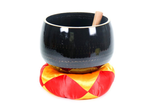 Black A Note Japanese Style Rin Gong Singing Bowl 10" -15 cents  66000433 * slight buzz discount