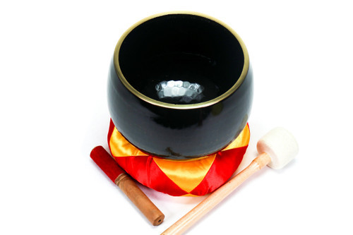 Black Perfect Pitch A Note Japanese Style Rin Gong Singing Bowl 10" -10 cents  66000501 *Slight buzz discount