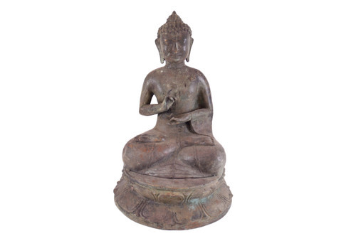 Xl Bronze Seated Buddha Statue Gb16A