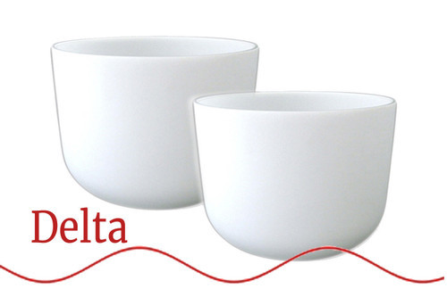 Monaural Beat Delta Wave  F/F Note 14" Crystal Vibes Premium Frosted Singing Bowl Pair #delta20