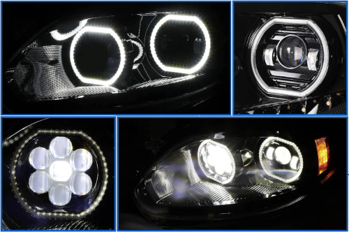 Headlights Led With Turn Signal Black Set 2018+ International LT LT625