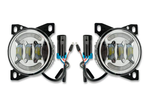 Fog Light Lamp Led Grey Chrome Set 2013-2021 Peterbilt 579 578