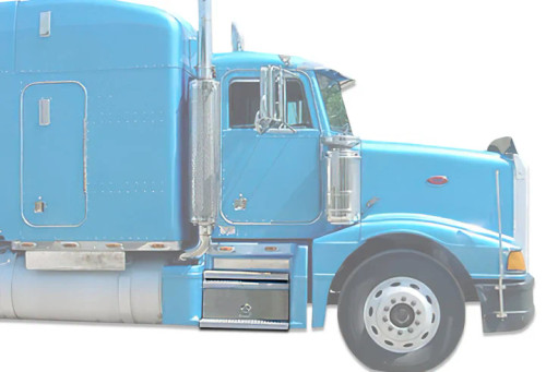 Aluminum Tool Boxes Step 2 pcs with Brackets Set Peterbilt 377 385