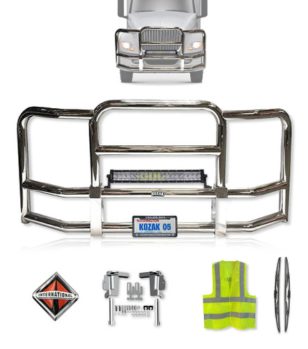 Full Front Grille Guard Chrome International LT LT625 Full Front Grille Guard Chrome International LT LT625
