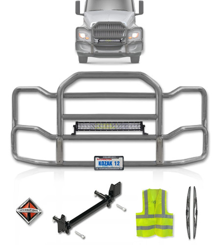 Grille Guard Large Chrome International LT LT625 (Plastic Bumper) Grille Guard Large Chrome International LT LT625 (Plastic Bumper)