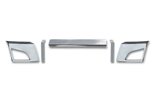 Bumper Set W/o Fog Holes Chrome Trim & Air Flow Deflector 2018+ Volvo VNL VNR