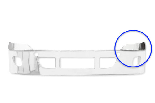 Top Bumper Fin Stainless Steel Driver 14" / 16" Bumper 2008-2017 Freightliner Cascadia 125 113