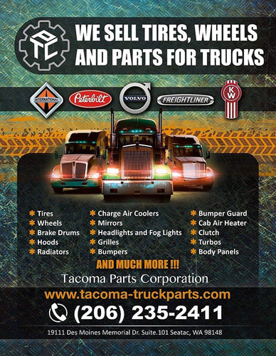 Central Bumper Strip, Corners Chrome Trim, Air Intake Vents Set 2004-2015 Volvo VNL