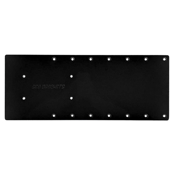 Sea Brackets 20" Straight Trolling Motor Plate f\/Garmin Kraken - Black [SEA2303-BLK]