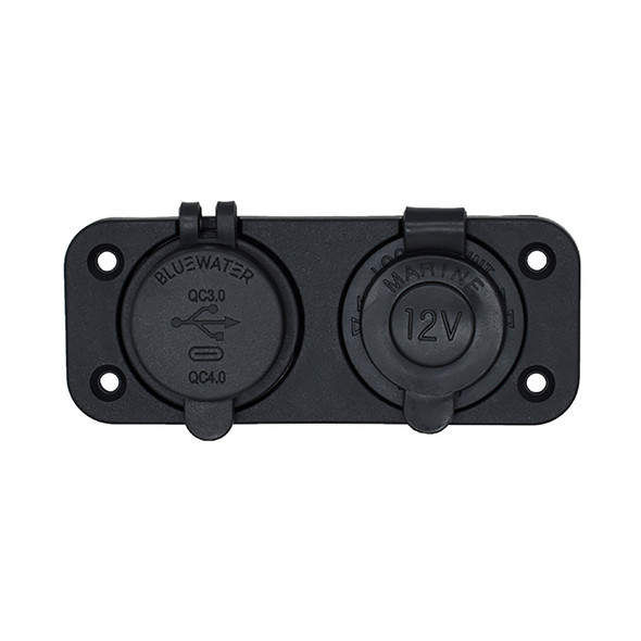 Bluewater Round Dual USB\/USB-C Charger [3000-4001A]