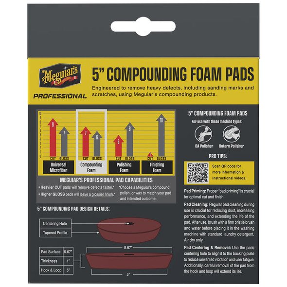 Meguiar's Professional 5" Compounding Foam Pads *2-Pack [M5CFP2]