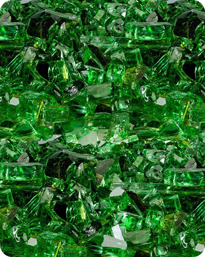 Green Reflective Fire Glass
