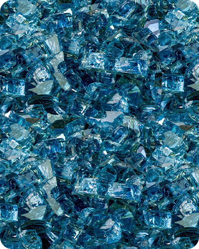 Blue Reflective Fire Glass