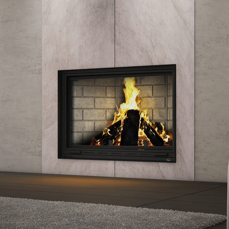 P. ‘FSQ’ (vp#5 In flames) Original. Valcourt FP11 Frontenac - Wood Burning Fireplace - FP11