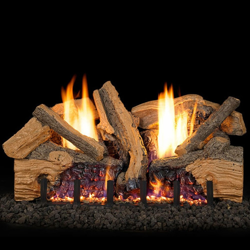 Real Fyre Foothill Split Oak 18-in Vent Free Gas Logs with G19A 18/20" Vent-Free Burner with Electronic Remote