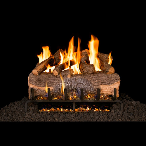 Real Fyre Mountain Crest Oak 24-in Logs with G31 Burner Kit Options