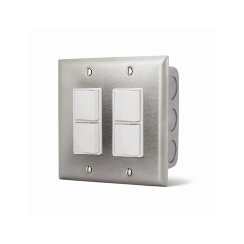 Infratech Dual Duplex Switch Wall Plate and Gang Box