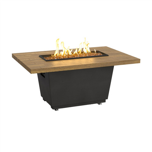 American Fyre Designs Reclaimed Wood Cosmopolitan Rectangle Chat Height Outdoor Firetable