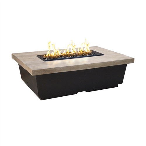 American Fyre Designs Reclaimed Wood Contempo Rectangle Chat Height Outdoor Firetable