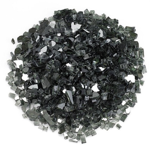American Fireglass 1/4" Black Reflective Fire Glass - 10 lb Jar