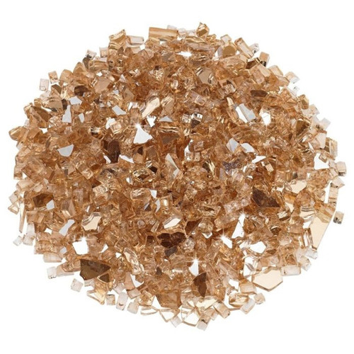American Fireglass 1/4" Champagne Reflective Fire Glass - 10 lb Jar