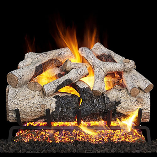 Real Fyre Burnt Aspen 18-in Gas Logs with G52 Burner Kit Options