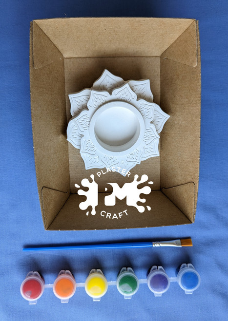 Mandala Tea Light Holder Plaster Small Gift Pack