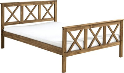 Salvador 4'6" Bed High Foot End Distressed Waxed Pine