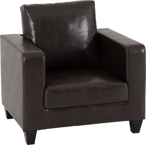 Tempo Armchair Brown Faux Leather