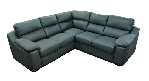 Genuine Italian leather corner sofa in grey