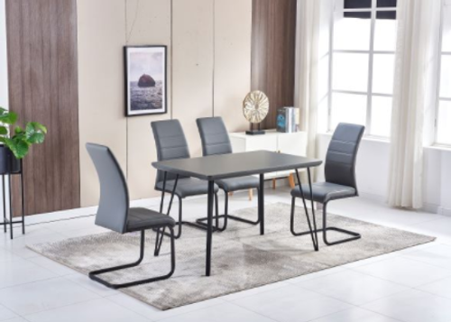 Freya Sand blasted dining set in grey