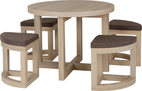 oak stowaway table and chairs