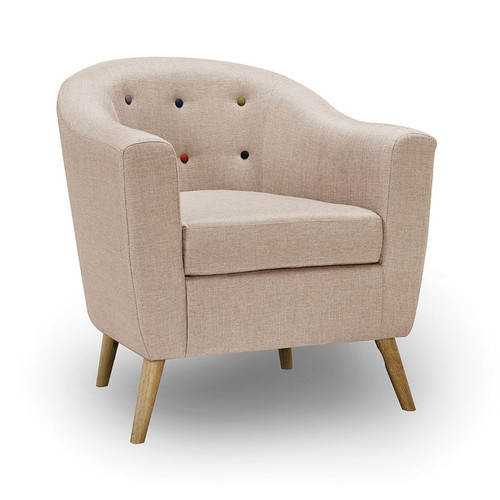 Hudson Coloured Button Chair Beige